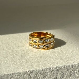 18K Gold Zircon Ring*Waterproof Jewelry*Sweatproof Jewelry